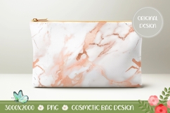 Gold Glitter Cosmetic Bag, White Marble Cosmetic Bag PNG Product Image 1