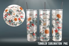 3D Tumbler wrap| Flowers Tumbler Sublimation Design Product Image 5