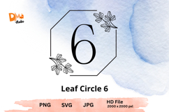 Leaf Circle Monogram - Elegant Botanical Letter JPG|PNG|SVG Product Image 1