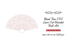 Hand Fan SVG | Laser Cut Oriental Wall Art Product Image 2