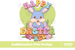 Easter Bunny Sublimation DTF Chick Farm Hip Hop Spring Joy Product Image 1