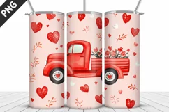 Truck With Hearts Tumbler Wrap| Valentine's Day Tumbler Wrap Product Image 5