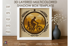 Fathers Day Colored Shadow box SVG Papercut Dad template Product Image 1