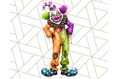 Creepy Clown Halloween PNG Clipart, Spooky Circus Art Product Image 5