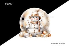 Gold Snowman Clipart, Gold Chistmas Tree Clipart Product Image 1