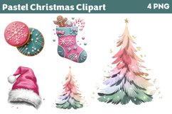Pastel Christmas Clipart PNG Product Image 1