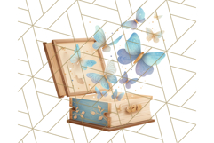 Cottagecore Butterfly and Book PNG Clipart Reading Elements Product Image 5