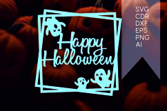 happy halloween decor laser cut, halloween party decor svg Product Image 3