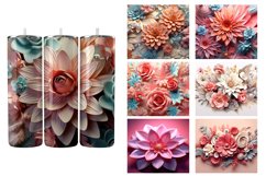 32 3D Flowers Tumbler Sublimation |3D Flower Tumbler Wrap Product Image 3