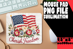 Cheerful Mouse Mat Sublimation PNG, Patriotic Product Image 1