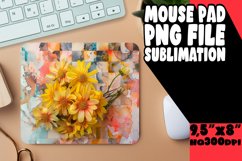 Colorful Flower Pattern Mouse Pad Design PNG Product Image 1