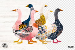 Colorful Goose Png Sublimation - Cute Geese Png Product Image 1