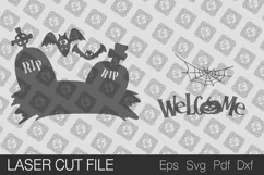 Wellcome Halloween Sign. Halloween Door Hanger. SVG Product Image 2