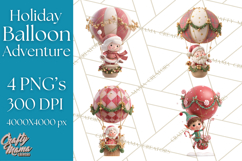 Winter Hot Air Balloon Clip Art for Crafts &amp; Design Product Image 1