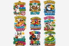Retired Animals Quotes PNG Bundle | Funny Retirement Animal Product Image 4