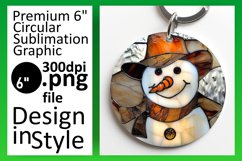 Holiday 3D Snowman Stained Glass Mug Keychan PNG Product Image 1