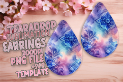 Sophisticated Teardrop Earrings Sublimation Template , Water Product Image 1