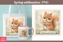 Spring clipart Cute woodland animals Squirrel Hedgehog Product Image 3