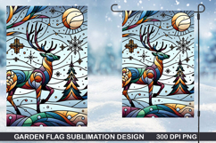 Deer Garden Flag Sublimation| Christmas Garden Flag PNG Product Image 1
