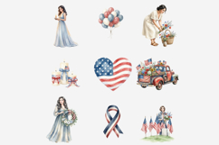 Watercolor Memorial Day Clipart Bundle | Patriotic PNG Product Image 10