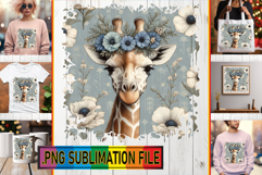 Elegant TSHIRT PNG Art, Giraffe Product Image 1