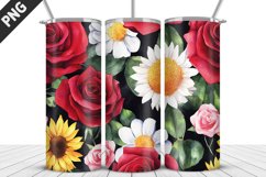 Valentine&#039;s Day Flowers Tumbler Wrap | Sublimation Design Product Image 1