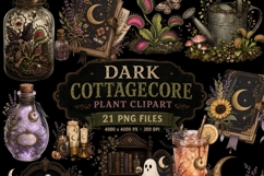 Dark Cottagecore Plant Clipart | 21 PNG Files | Gothic Product Image 1