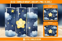 Day And Night Tumbler Wrap Designs, Sublimation Wrap Product Image 1