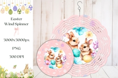 Pink Easter Wind Spinner, Easter Bunny Wind Spinner Design Product Image 1