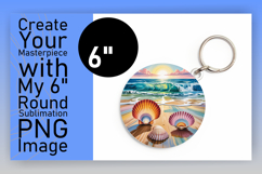 Cute Round Design Car Coaster PNG , Summer Beach Product Image 1
