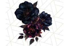 Gothic Floral PNG, Dark Aesthetic Flowers Clipart Print Product Image 2