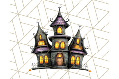 Halloween Buildings Clipart PNG, Haunted Houses Art Product Image 5