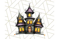 Halloween Buildings Clipart PNG, Haunted Houses Art Product Image 5