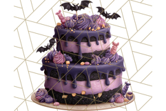 Realistic Halloween Cake Clipart PNG, Spooky Desserts Product Image 5