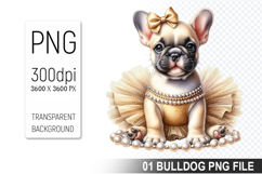 Cute French Bulldog Clipart PNG, Bulldog Graphic Design Product Image 1