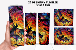 Bats Skinny Tumbler 20oz Wrap Design, Halloween Tumbler PNG Product Image 1