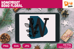 Honeyroot Boho Floral Monogram Product Image 1