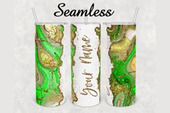 Green Watercolor Gold Marble 20oz sublimation design tumbler Product Image 1