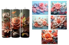 32 3D Flowers Tumbler Sublimation |3D Flower Tumbler Wrap Product Image 5