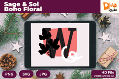 Sage &amp; Sol Boho Floral Monogram Product Image 1