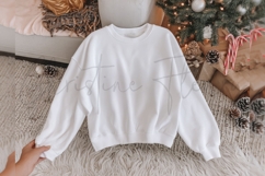 White Christmas Sweatshirt Flatlay Mockup Product Image 3