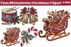 Faux Rhinestones Christmas Sublimation PNG Product Image 1