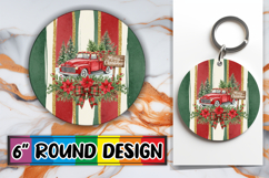 Joyful Circle Keychains Design, Christmas Product Image 1