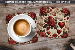 Valentine Coaster Sublimation, Valentine Coaster PNG Design Product Image 1