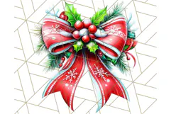Bright Shiny Christmas Bows PNG Clipart, Winter Holiday Png Product Image 5