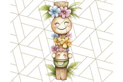 Tropical Tiki Friends PNG Clipart, Cute Summer Art Product Image 5