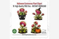 Halloween Carnivorous Plant Clipart | Cute Spooky Venus Flyt Product Image 8