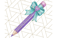 Chubby Pencil With Bows PNG Clipart, Cute School Supply Png Product Image 5