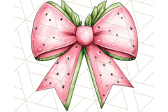 Watercolor Summer Bow Clipart PNG, Coquette Bright Bow Png Product Image 5