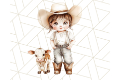 Cowboy Clipart PNG, Kid Western Country Graphic Product Image 5